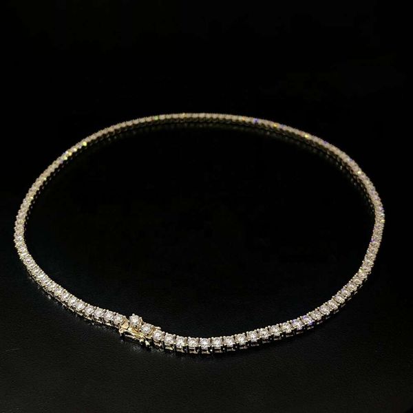 

Factory Custom Men Women Real S Sier/Solid Gold 16" 18" 20" 22" 3Mm Moissanite Diamond Tennis Link Chain Necklace