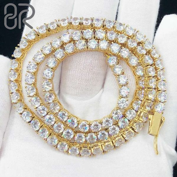 

3Mm 5Mm 10K 14K Solid Gold Chain Hot Selling Round Brilliant Cut Lab Grown Diamond Tennis Necklace