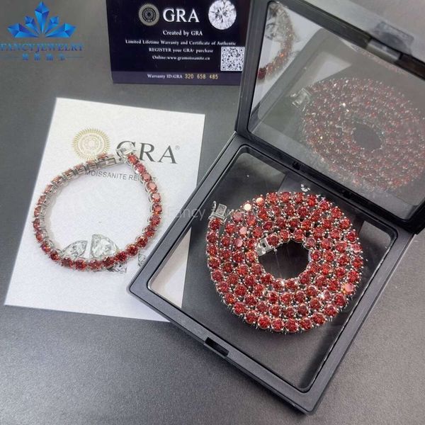 

Cheap Price Necklace Pass Diamond Tester GRA 2Mm 2.5Mm 3Mm 4Mm 5Mm 6Mm 6.5Mm Gold Plated Garnet Red Moissanite Tennis Chain