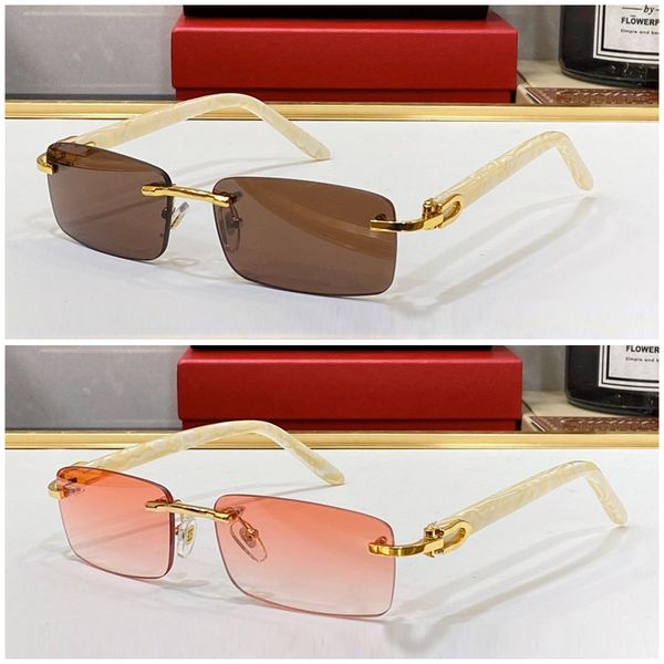 

Designer Sunglasses Woman Buffalo Horn Glasses carti eyewear silver Metal wooden frame panther transparent clear lens Optional mens eyeglasses Lunettes de soleil