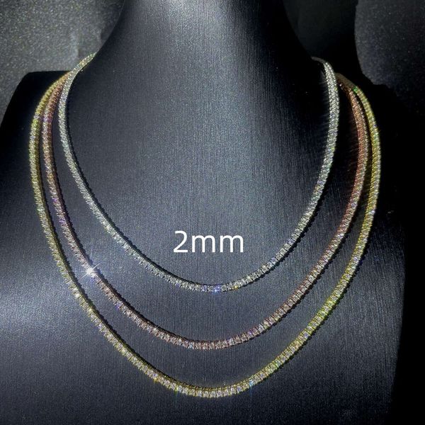 

Bottom Price Sier Diamond Chain Tennis Necklace Iced Out D Color Vvs Moissanite