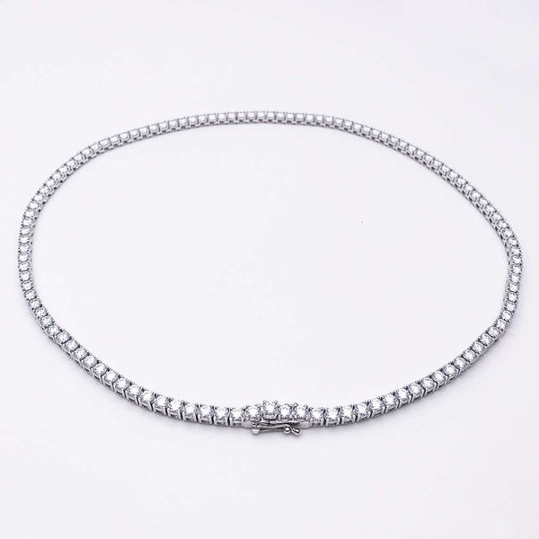

2023 Best Selling Hip Hop Iced Out Jewelry 9K 10K 14K Real Gold Moissanite Diamond Tennis Chain Fine Necklace