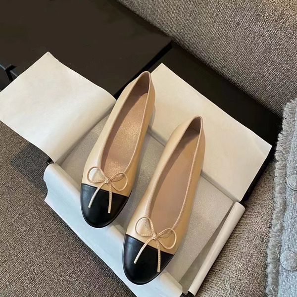 shoes Paris designer Black Ballet Flats Women Quilted Genuine Leather Slip on Ballerina Luxury Round Toe Ladies Dress Shoes HJ2G Slingbacks12