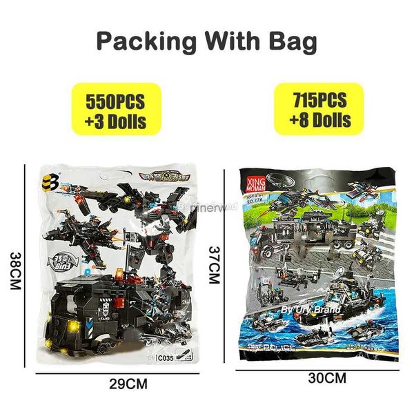 

Blocks City Series Swat Team Mobile Police Station Transport Car Truck Robot Model Bricks Kid DIY Building Blocks Toy for Children Gift, Red