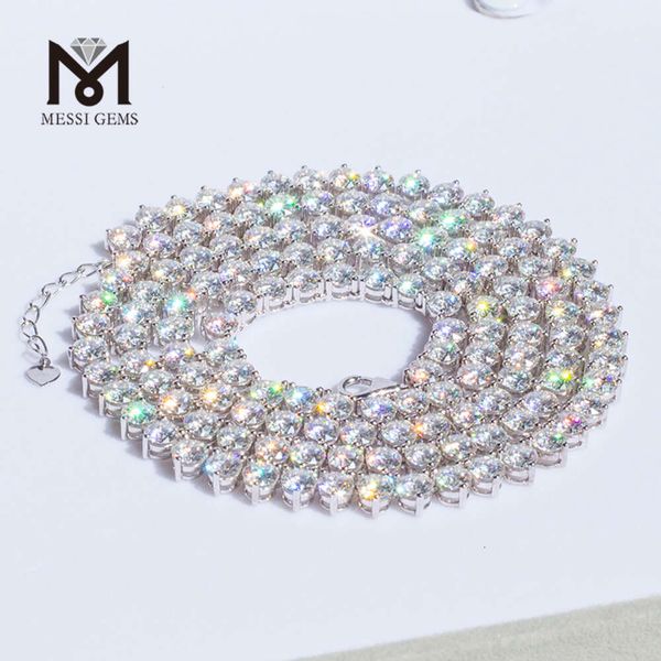 

Hip Hop Bling Pass Diamond Tester 5Mm 10K DEF Moissanite Diamonds Tennis Necklace