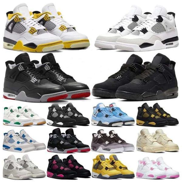 

Mens 4 Basketball Shoes Military Black Cat 4s Sneakers University Blue Red Cement Thunder Pine Green White Oreo Seafoam Shimmer Cool Grey Men Women Sports Trainers