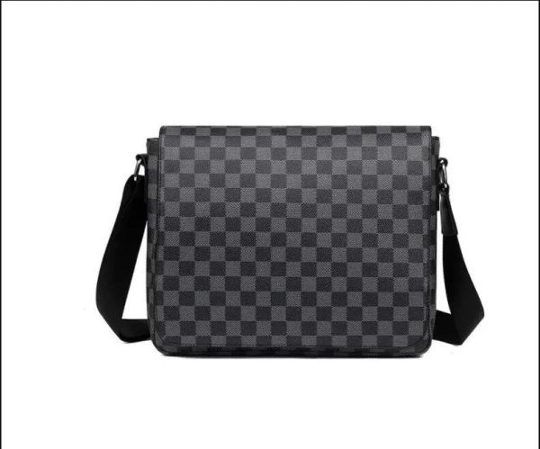 

Top quality PU leather men tote crossbody Bags Luxury Designer fashion shopping wallet Camera Cases card pockets handbag Shoulder Bag, Brown plaid