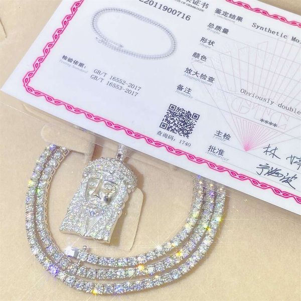 

Iced Out Custom Wholesale 3Mm 10K Real Gold Mens Moissanite Tennis Chain Necklace