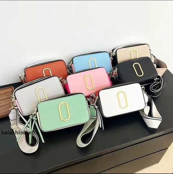 

6A Designer bag Snapshot Multi-color Camera Bag Classics Mini Mark Bag Handbag Women's Wide Strap Shoulder Bag Fashion Luxury Leather F, Black