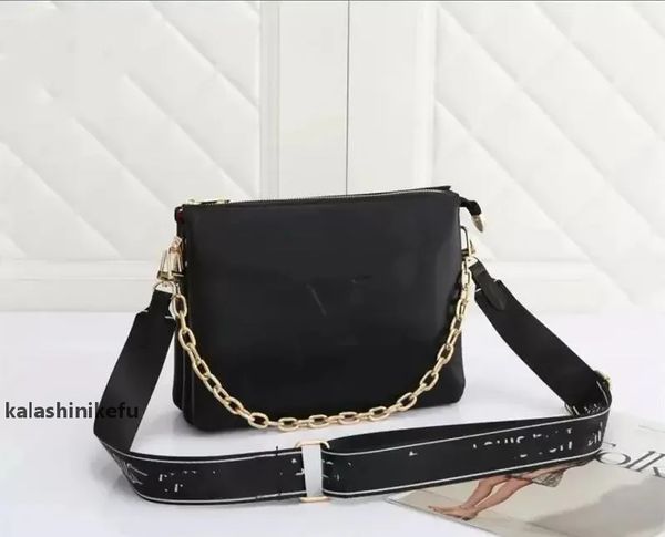 

6A 2023 luxurys Fashion COUSSIN women designers bag genuine calf leather embossed Chain carry Purse clutch crossbody handbag shouler bag, Black