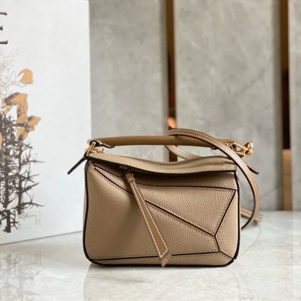 

Puzzle tote bag geometry Crossbody bags Geometric solid Shoulder bag 10A designer Lychee pattern handbags cowhide Anagram embossing Flip cover hobos purse