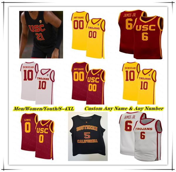 

USC Trojans College Basketball Jersey Bronny James Boogie Ellis Isaiah Collier Johnson DJ Rodman Vincent Iwuchukwu Oziyah Sellers Isaiah Mobley DeMar DeRozan 4XL, Man white