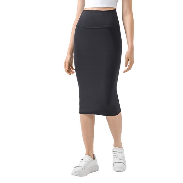 

Slim Fit Sports Yoga Skirt Sexy Back Split Wrapped Hip Skirt for Women's Casual Commuting Style, Black