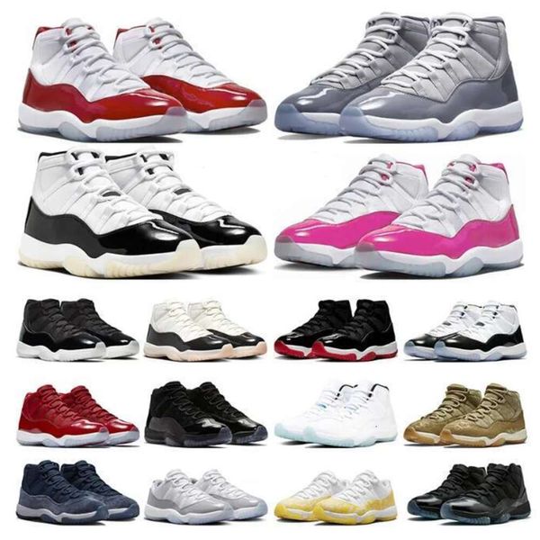 

Jumpman 11 11s Low Cherry Cool Grey Cement Yellow Snakeskin Concord Blue Playoffs Bred Midnight Navy Pink Jubilee 25th Anniversary DMP Defining Basketball Shoes, 15