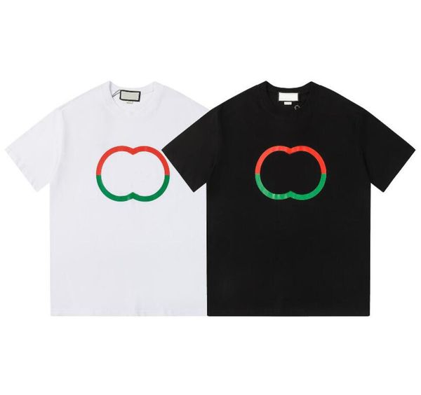 

Luxury Designer Men's T-shirt Printed Short Sleeve New Fashion Couple Cotton Breathable T-shirt Asian Size S, Black
