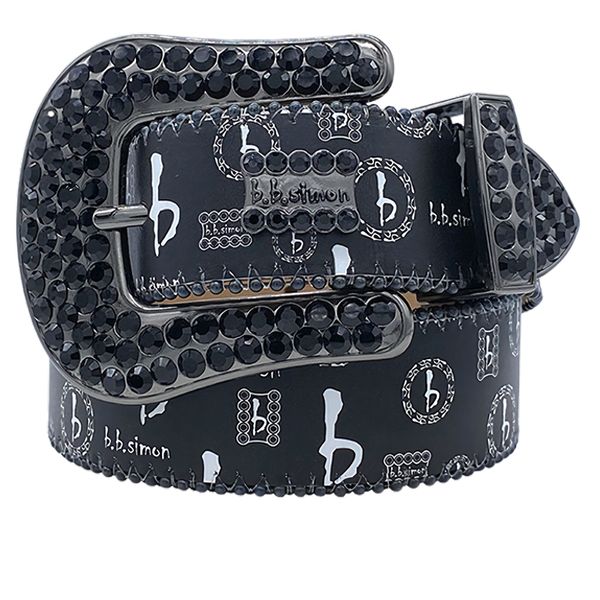 

Fashion Designer Bb Simon Belts for Women Men Shiny belt Classic dia Colorful letter print strap, Brown