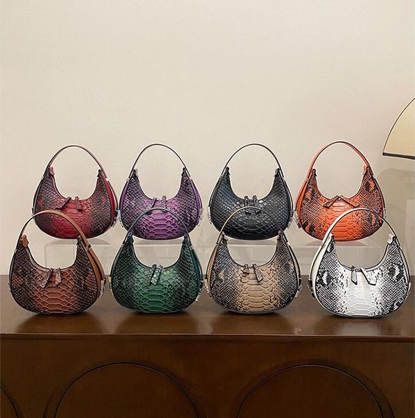 

Outlet factory handbag 8 colors Joker elegant Crocodile shoulder bag This year's popular gradient embossed western handbag trend color matching backpack 3306#, Black