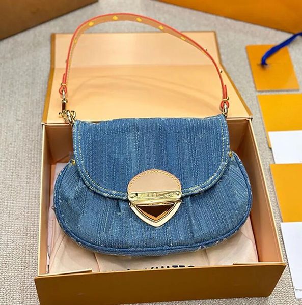 

Designer Bag Denim Diane Shoulder Bag Women High Quality carryall Zipper Luxury Underarm Crossbody Handbags leather Old Flower Tote Bags, Blue