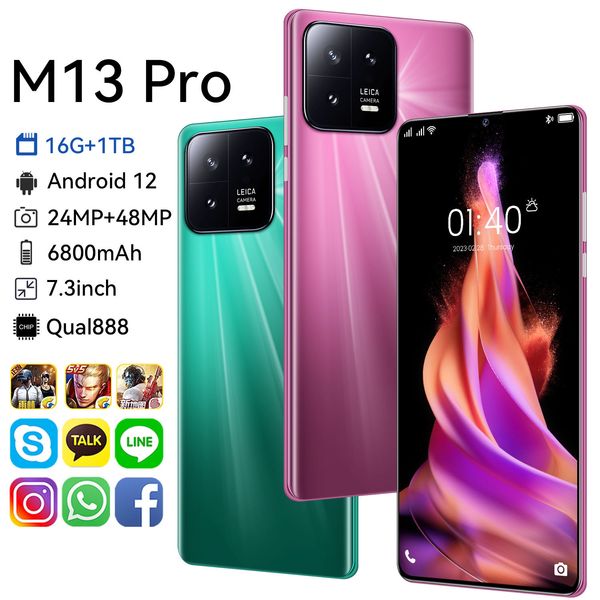 

Pro M13 New Cross-Border E-Commerce Smartphone 5G Android Large Screen 6.8 Inch 1.8G Factory in Stock Direct Selling Sellg, Multi-color