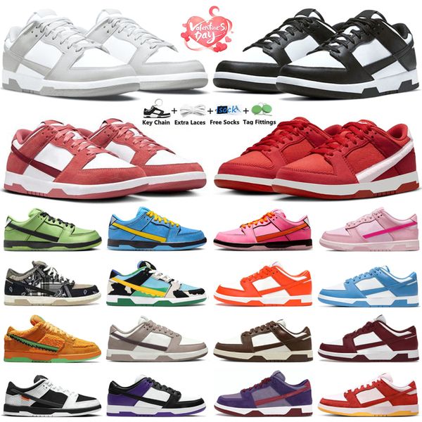 

Valentines Day Casual Shoes Men Women Sneakers Panda White Black Grey Fog Triple Pink Diffused Taupe Bordeaux Brown Platform Shoe Mens Trainers Sport Sneaker GAI, Color#21