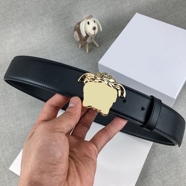 

Designer Belt Real Leather Belts width 3.8cm Man Woman Classic Smooth Buckle Gold Sliver Gun black Color 6 option High Quality, C4