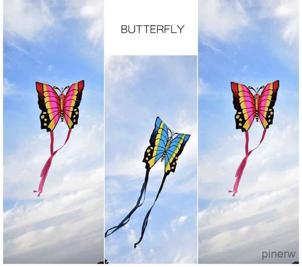 

Kite Accessories Free Shipping Lovers Butterfly Kites Flying Toys for Children Kites Nylon Fabric Single Line Kites Leash Papercut Weather Wind, Red