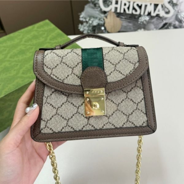 

2024 Woman Mini Shoulder Bags designer bag luxurys handbags lady crossbody chain bag cute purse cross body Letter Leather High Quality, Brown(l*g*)