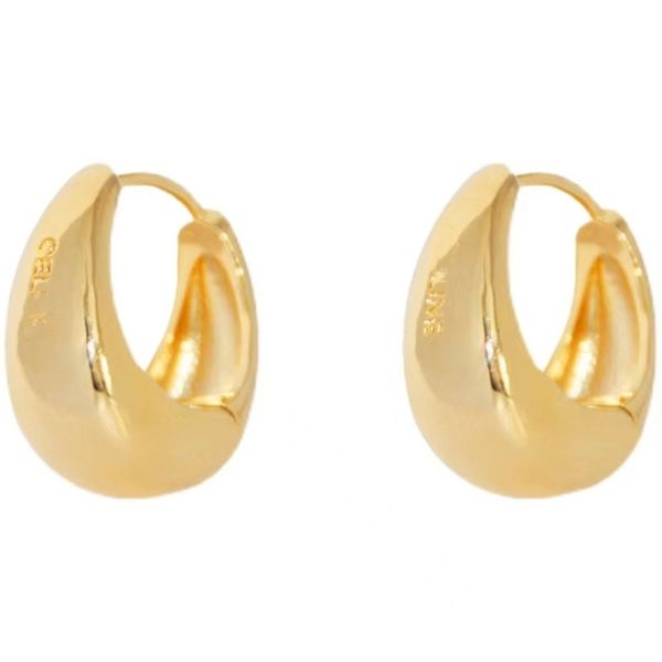 

celi french vintage metal earrings women high class feeling metal hoop earrings gold plated silver plated fashion plain hoop earrings