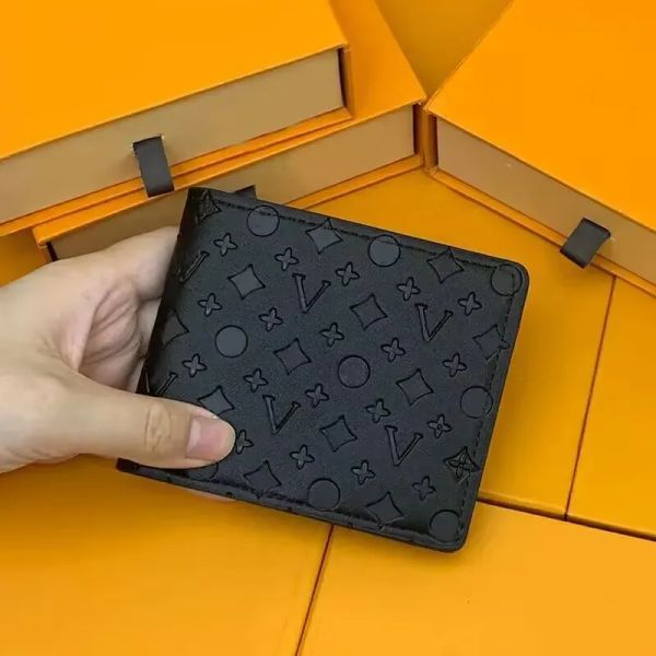 

Leather Wallets Fashion Designer Wallets Retro Handbag for Men Women Classic Card Holders Coin Purse Famous Lattice Checker Plaid Flower Wal, Black grid