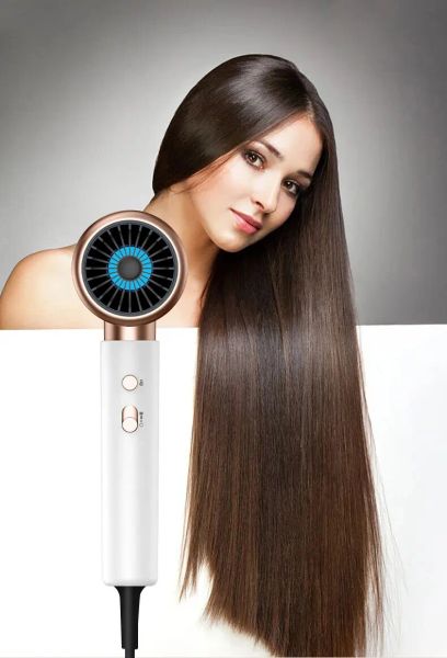 

High-Speed Electric Turbine Hair Dryer - Quiet, Fast Drying, Constant Temp, White