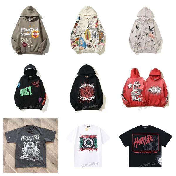 

hellstar hoodie designer hoodies sweatshirts Portrait mens t shirt clothes Sports clothing hoodies cotton Street graffitir High street hipster Loose top, Shirt10