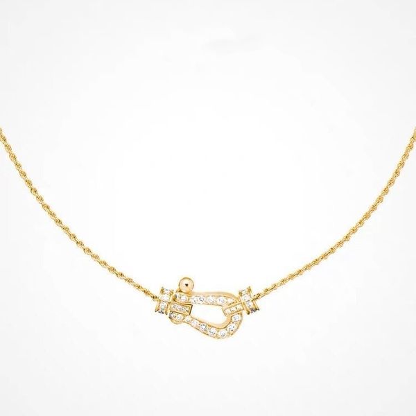 

New Luxury Designer U-Shaped Horseshoe Pendant Necklace Classic Women's Necklace Collarbone Chain Gold Plated and Diamonds Designer Jewellery