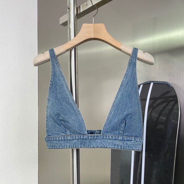 

Women' Tanks suspender vest motorcycle bra versatile backing elastic band adjustable sexy underwear fashion with denim nylon lady tops Size -L, Black