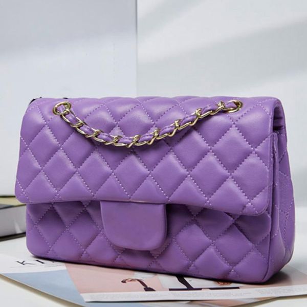 

Designer Luxury Handbag Women Shoulder Chain Bag Clutch Flap Tote Bags Wallet Check Velour Thread Purse Double Letters Solid Hasp Waist Square Stripe, #8 26cm gold logo