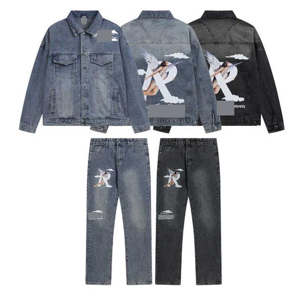 

mens tracksuit for men Reprreesent Denim jacket Sweatshirts Letter Niche Tide Brand Wild High Street Casual Loose Lovers Hoody Sweater Lovers Same Clothes, 08