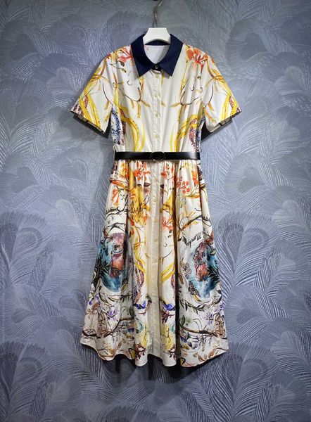 

Runway Dresses Long Australian designers new multi layered floral sexy dress for autumn Button Waist cut print dress