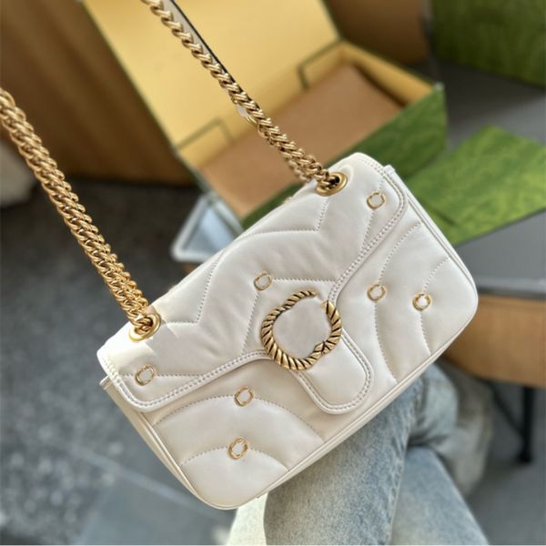 

2024 woman designer bag shoulder chain bags luxury crossbody bag fashion camera cross body small phone flap Leather 3 Colors, Khaki(l0g0)