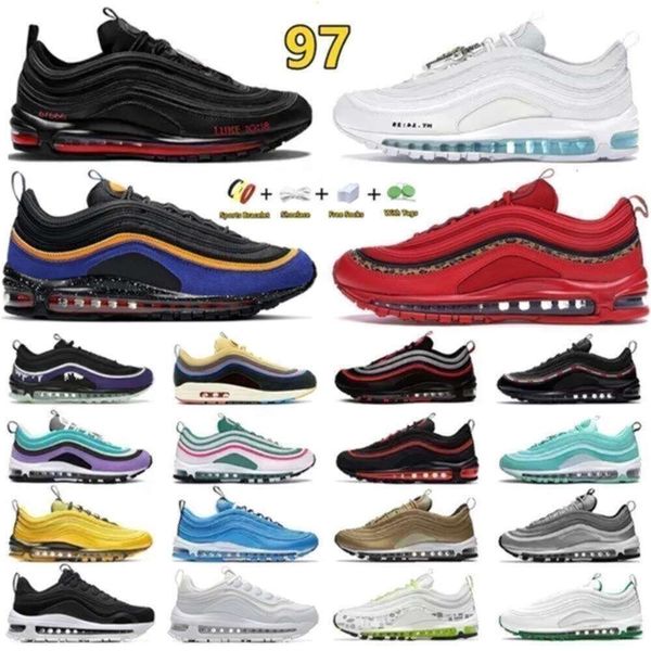 

2024 97s Mens Running Shoes Blue Hero Mschf x Inri Jesus Satan Wotherspoon Red Leopard Pine Green Bred Reflective Easter Sky Men Women Trainers Sports Sneakers, Color#37