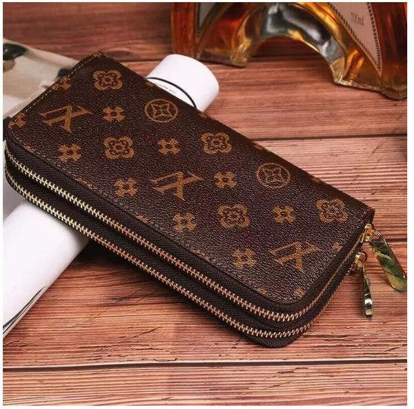 

Designers Double ZIPPY WALLET 60017 Single Zipper Wallet Women Genuine Leather Wallets Clutch Long Classical Purse With Orange louiseit CLGl, Gift
