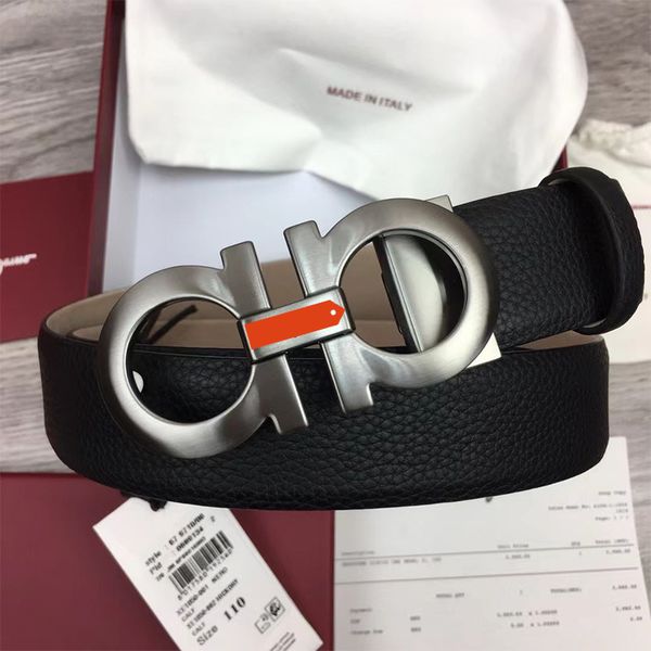 

High Quality Belts Designer Belt Luxury Men Women Genuine Leather Waistband Automatic Belt Classic Gold Silver Black Buckle Available Width 3.8 cm With Gift Box, Silver buckle