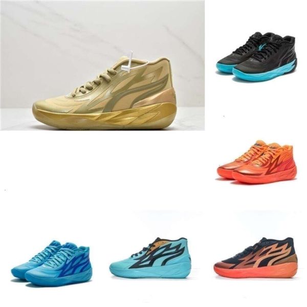 

Lamelo Sports Shoes Lamelo Ball Mb. 02 Basketball Shoes Roty Slime Jade Phenom Rick Green and Blue Red Black Gold Elektro Aqua Sneakers Tennis, 9#gold