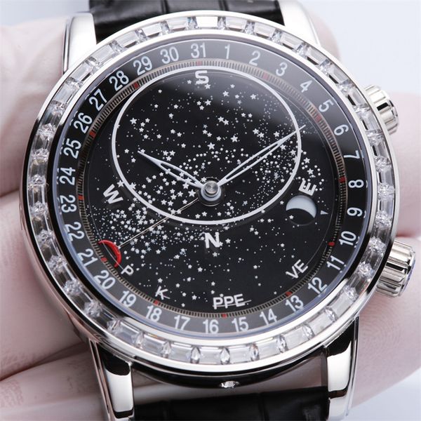 

Wristwatches V3 watches high quality mens watch (PP) design diamond mechanical movement modification 324S 18K gold hammer moon refection, Rose gold