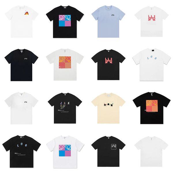 

designer t shirt mens High street couple luxury gloss embroidery tee womens cotton clothes fabric printing colorful fashion Loose form simple tee WXJ1, 026