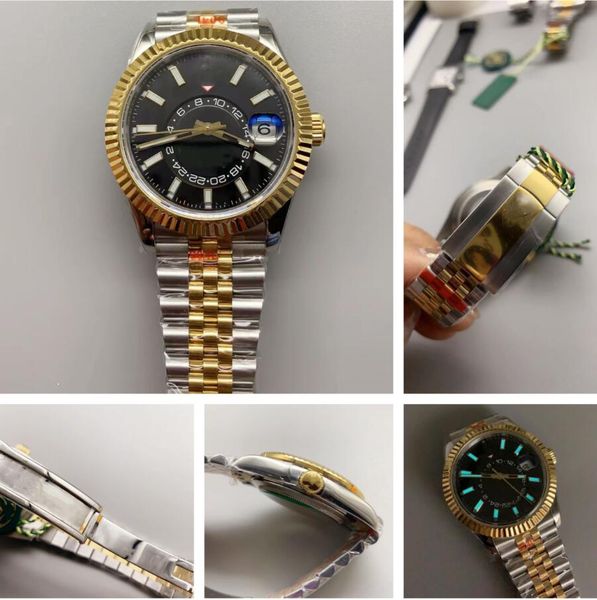 

Luxury men's watch mechanical movement stainless steel dial 42mm double rotation date sapphire waterproof Montre De LuxeBusiness hot selling item, 11