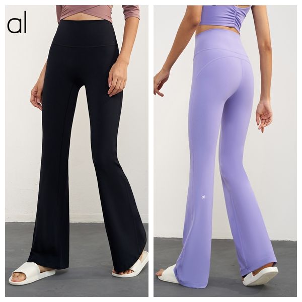 

AL-0061 Yoga Pants Loose High Waist Hip Lift Slim Leggings Wear Dance Training Fitness Bell-bottoms, Black