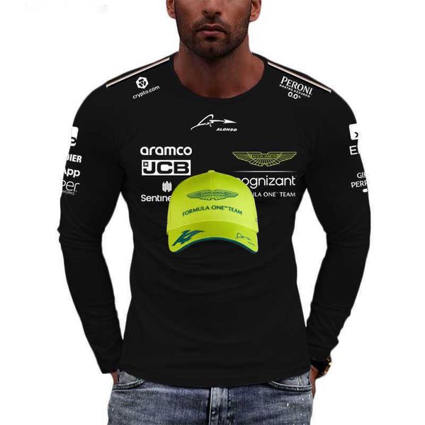 

Racing Tshirts Aston Martin F1 T-shirt Collection Alonso 14 Long Sleeve T Shirt Mens Shirts Tshirts For Men Fashion Tee Top Spring Oversized Children Clothes T-shirts, Gold