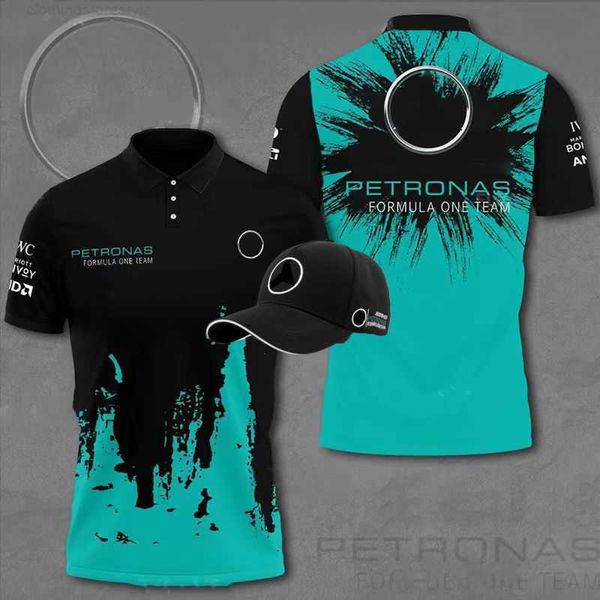 

Poloshirts Petronas F1 Racing Team Summer Mens Polo For Men Women Clothes Jacket Shirts Shirt With Collar Breathable Casual Polos give away hat white or black, Gold