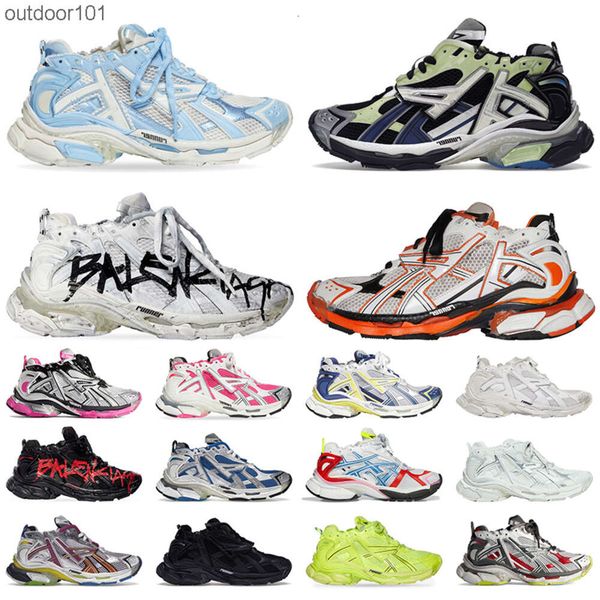 

Runners Track 7 Belenciaga 7.0 Women Mens Designer Shoes Casual Leather White Black Silver Pink Nylon Mesh Tracks Trainers Graffiti Dark Taupe Platform Sneakers, 35-46 green blue