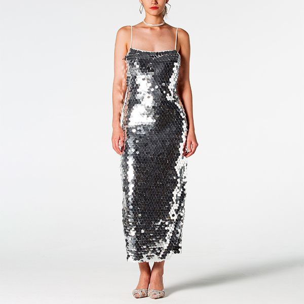 

sequin women lady strapless one piece dress super star style designer dresses ZF5519, Silver
