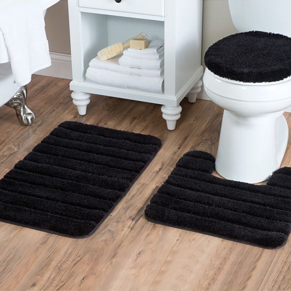 

european style bathroom toilet three piece set, carpet, toilet seat, non slip floor mat, Green